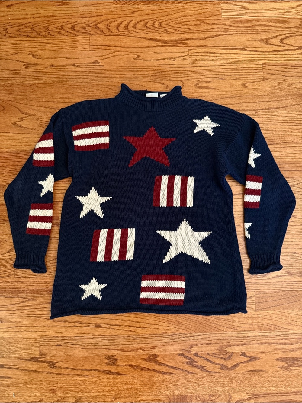 Navy Star & Stripe Crewneck Sweater - Women